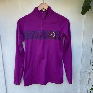 Nike Pro Combat Purple Quarter Zip Thermal Shirt Size Medium